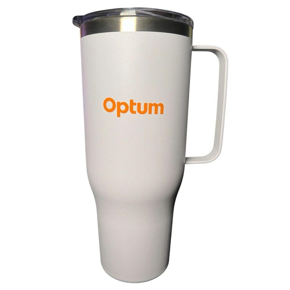 Optum Health Eduction 40fl oz White Stainless Steel Thermal Tumbler Travel Mug